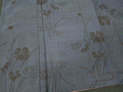 平和屋着物■本場大島紬　9マルキ　草花文　正絹　逸品　CABM0942oy
