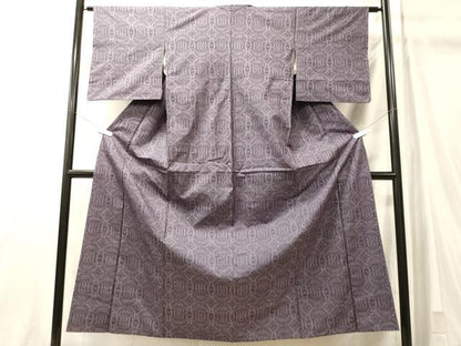 平和屋着物■本場大島紬　7マルキ　幾何学文　正絹　逸品　CABM0944oy