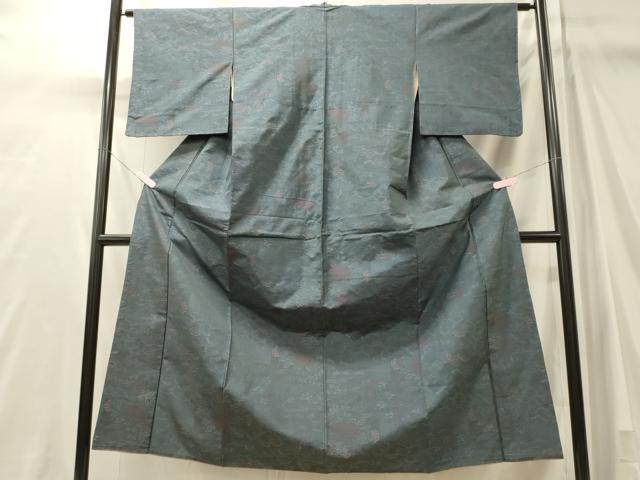 平和屋着物■上質な紬　花松文　正絹　逸品　CABM0945oy