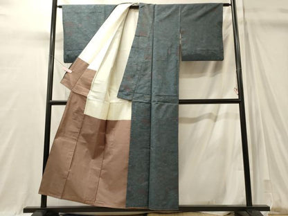 平和屋着物■上質な紬　花松文　正絹　逸品　CABM0945oy