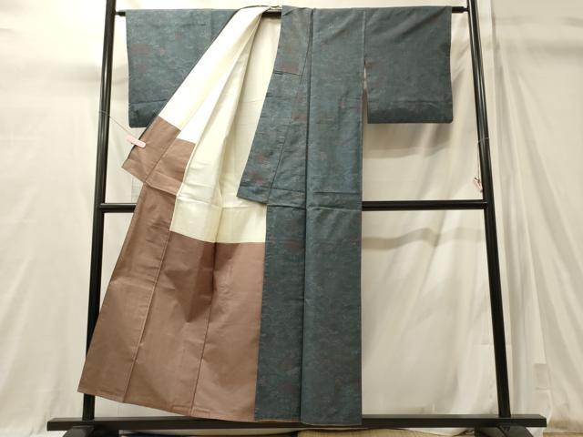平和屋着物■上質な紬　花松文　正絹　逸品　CABM0945oy