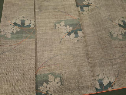 平和屋着物■本場大島紬　9マルキ　草葉文　正絹　逸品　CABM0948oy