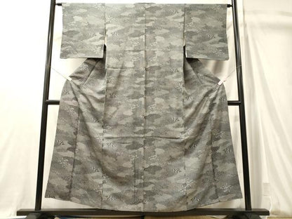 平和屋着物■江戸小紋　作家物　吉祥花文　黒地　正絹　逸品　CABM0949oy