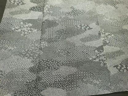 平和屋着物■江戸小紋　作家物　吉祥花文　黒地　正絹　逸品　CABM0949oy