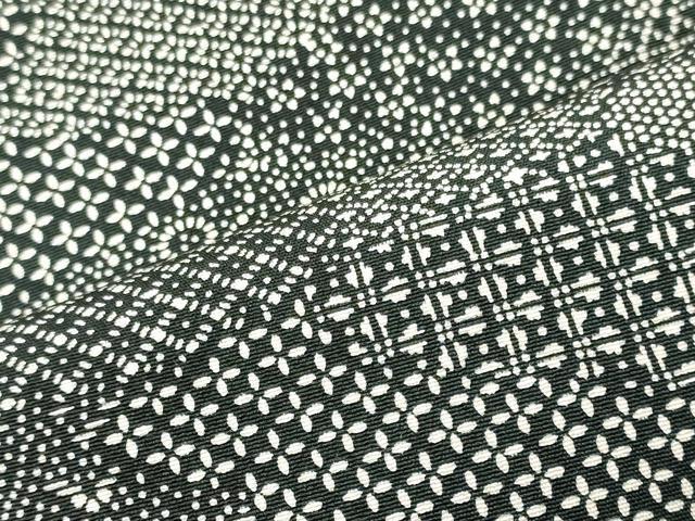 平和屋着物■江戸小紋　作家物　吉祥花文　黒地　正絹　逸品　CABM0949oy