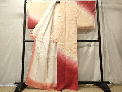 平和屋着物■訪問着　芝地紋　暈し染め　正絹　逸品　未使用　CABM0951oy