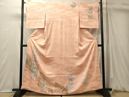 平和屋着物■訪問着　斜線舞蝶地紋　金銀彩　高島屋扱い　正絹　逸品　未使用　CABM0953oy