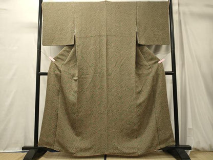 平和屋着物■上質な小紋　舞花文　鬼しぼ縮緬　正絹　逸品　CABM0961oy