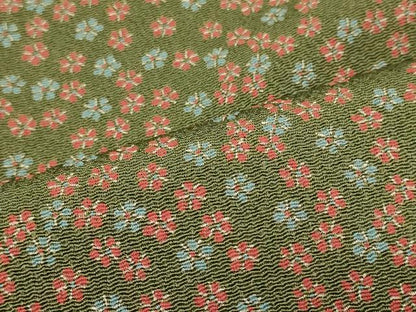 平和屋着物■上質な小紋　舞花文　鬼しぼ縮緬　正絹　逸品　CABM0961oy