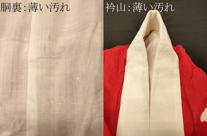 平和屋着物■長襦袢　袷　絞り　舞花文　正絹　逸品　CABM0965oy