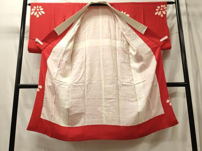 平和屋着物■長襦袢　袷　絞り　舞花文　正絹　逸品　CABM0965oy