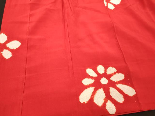 平和屋着物■長襦袢　袷　絞り　舞花文　正絹　逸品　CABM0965oy