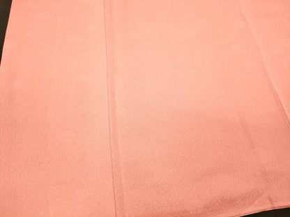 平和屋着物■上質な色無地　菊地紋　甚三紅色　正絹　逸品　CABM0966oy