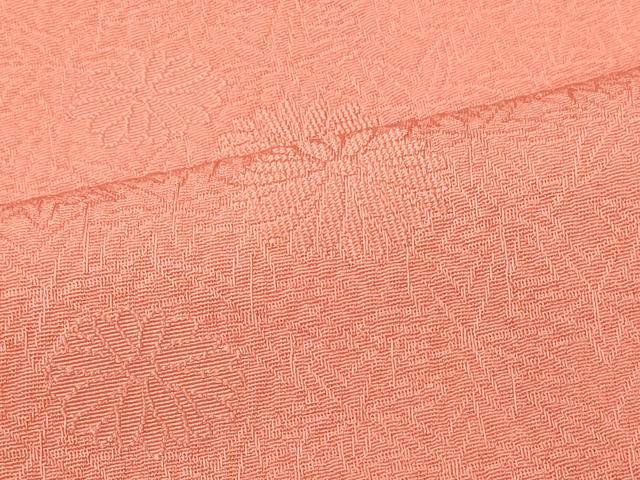 平和屋着物■上質な色無地　菊地紋　甚三紅色　正絹　逸品　CABM0966oy