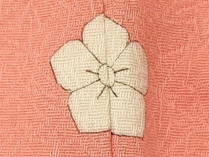 平和屋着物■上質な色無地　菊地紋　甚三紅色　正絹　逸品　CABM0966oy