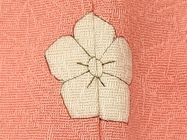 平和屋着物■上質な色無地　菊地紋　甚三紅色　正絹　逸品　CABM0966oy