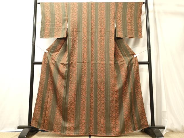 平和屋着物■上質な小紋　更紗花間道　正絹　逸品　未使用　CABM0967oy
