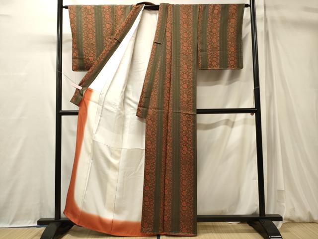 平和屋着物■上質な小紋　更紗花間道　正絹　逸品　未使用　CABM0967oy