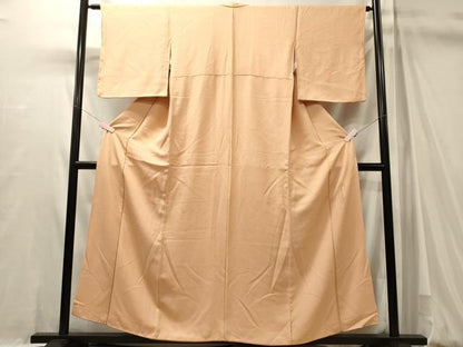 平和屋着物■本草木染作家　圓啓　色無地　紋意匠　洗柿色　正絹　逸品　CABM0969oy