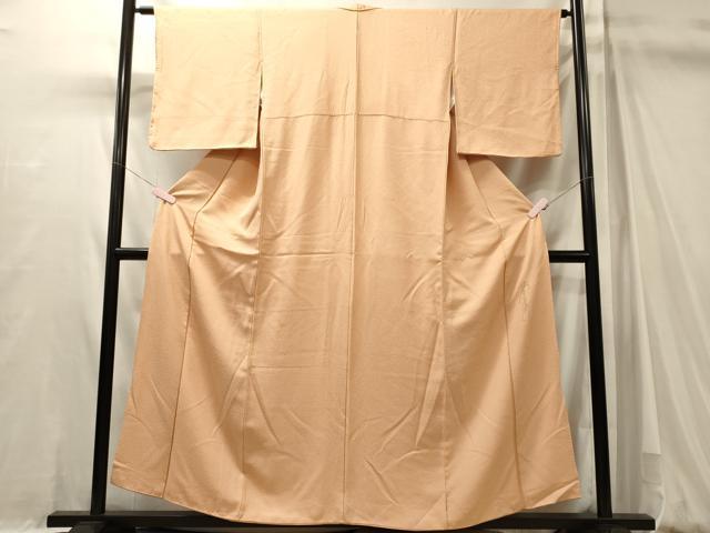 平和屋着物■本草木染作家　圓啓　色無地　紋意匠　洗柿色　正絹　逸品　CABM0969oy
