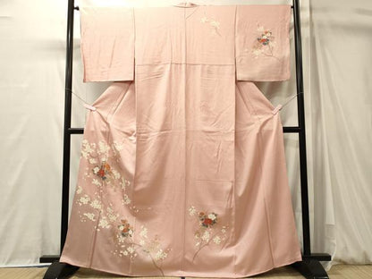 平和屋着物■上質な小紋　地紙枝花文　金彩　正絹　逸品　CABM0970oy