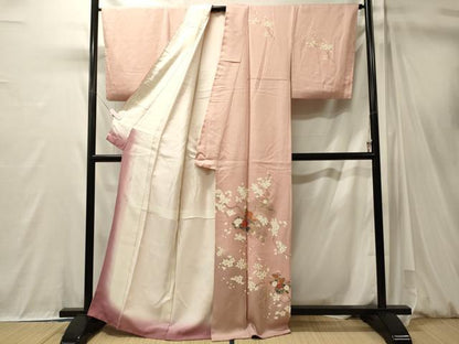 平和屋着物■上質な小紋　地紙枝花文　金彩　正絹　逸品　CABM0970oy