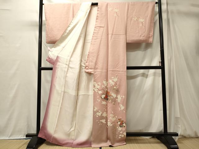 平和屋着物■上質な小紋　地紙枝花文　金彩　正絹　逸品　CABM0970oy