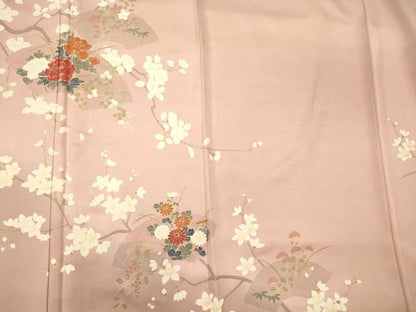 平和屋着物■上質な小紋　地紙枝花文　金彩　正絹　逸品　CABM0970oy