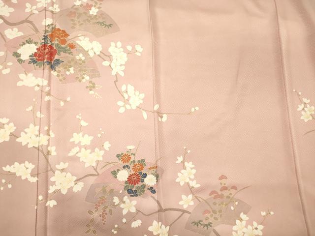 平和屋着物■上質な小紋　地紙枝花文　金彩　正絹　逸品　CABM0970oy