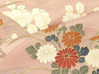 平和屋着物■上質な小紋　地紙枝花文　金彩　正絹　逸品　CABM0970oy