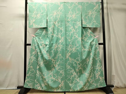 平和屋着物■上質な小紋　枝花文　正絹　逸品　CABM0971oy