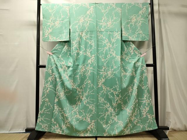 平和屋着物■上質な小紋　枝花文　正絹　逸品　CABM0971oy