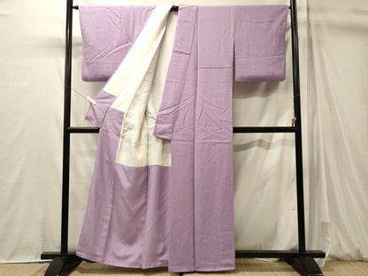 平和屋着物■上質な色無地　紋意匠　紅藤色　正絹　逸品　CABM0973oy