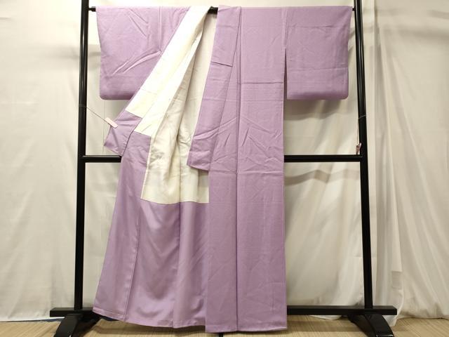 平和屋着物■上質な色無地　紋意匠　紅藤色　正絹　逸品　CABM0973oy