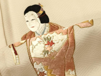 平和屋着物■訪問着　刺繍　人物文　金彩　正絹　逸品　CABM0975oy