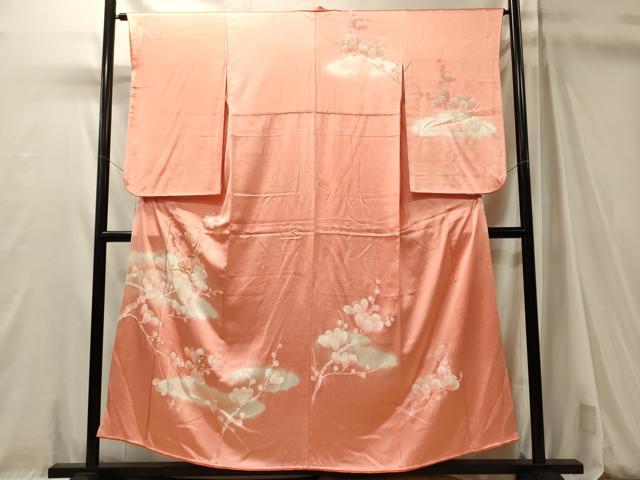 平和屋着物■訪問着　駒刺繍　手描き　枝梅文　暈し染め　正絹　逸品　CABM0991oy