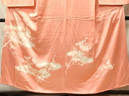 平和屋着物■訪問着　駒刺繍　手描き　枝梅文　暈し染め　正絹　逸品　CABM0991oy