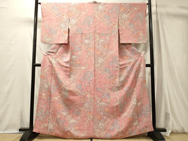 平和屋着物■上質な小紋　草花竹文　暈し染め　正絹　逸品　CABM1000oy