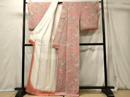 平和屋着物■上質な小紋　草花竹文　暈し染め　正絹　逸品　CABM1000oy