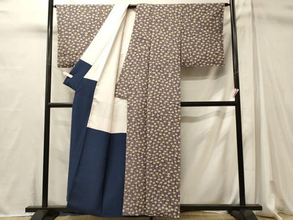 平和屋着物■上質な小紋　草花文　正絹　逸品　未使用　CABM1003oy