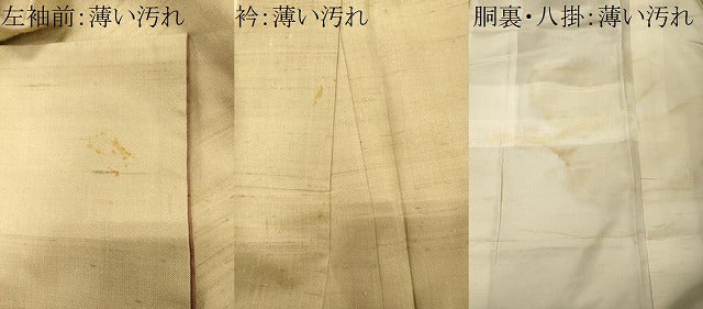 平和屋着物■上質な紬　白橡色　正絹　逸品　CABM1017oy
