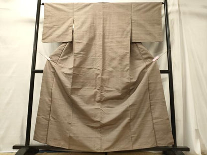 平和屋着物■上質な紬　白茶色　正絹　逸品　CABM1018oy