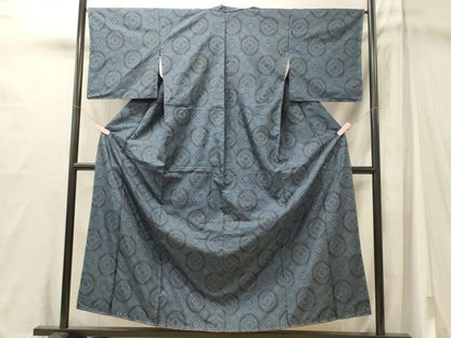 平和屋着物■上質な紬　亀甲花文　正絹　逸品　未使用　CABM1020oy