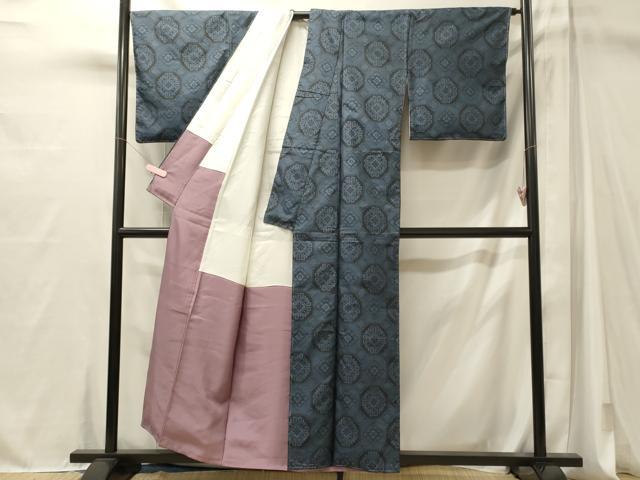 平和屋着物■上質な紬　亀甲花文　正絹　逸品　未使用　CABM1020oy