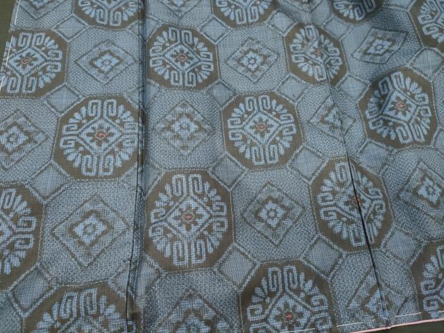平和屋着物■上質な紬　亀甲花文　正絹　逸品　未使用　CABM1020oy