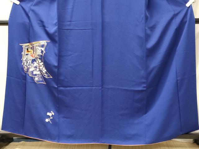 平和屋着物■訪問着　駒刺繍　総絞り　誰が袖人物花文　金銀糸　正絹　逸品　CABM1021oy