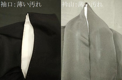 平和屋着物■豪華黒留袖　駒刺繍　扇面人物花松文　金彩　正絹　逸品　CABM1023oy