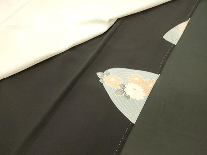 平和屋着物■豪華黒留袖　刺繍　流水鼓花文　金彩　正絹　逸品　CABM1024oy