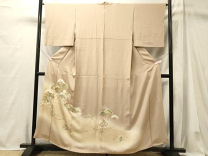 平和屋着物■豪華色留袖　駒刺繍　枝松文　暈し染め　金彩　正絹　逸品　CABM1026oy