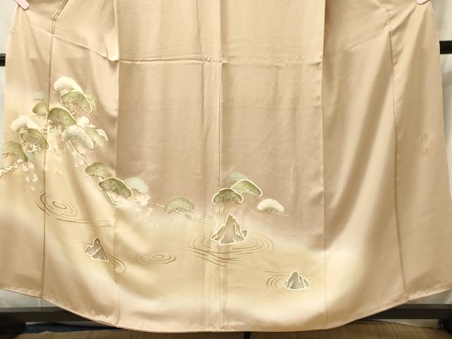 平和屋着物■豪華色留袖　駒刺繍　枝松文　暈し染め　金彩　正絹　逸品　CABM1026oy